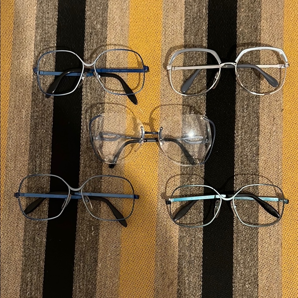 5 Pairs of NOS FAB 1970’s frames, made in Italy great find!!